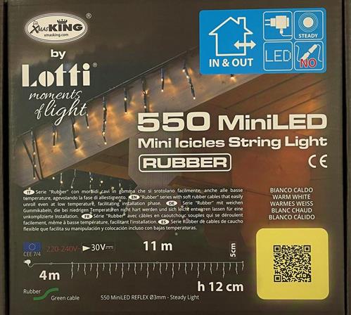 TENDA A CATENA MINI ICE LIGHT 550 MINILED CLASSIC CAVO/V 11MTX12