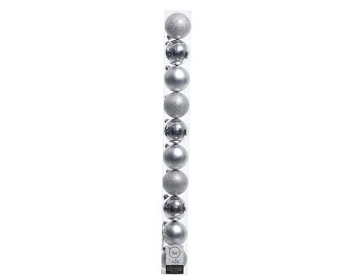 PALLINE PER ALBERO 60 MM ARGENTO 10 PZ