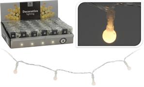 LUCI DI NATALE A BATTERIA 10 LED BIANCO CALDO A BULBO