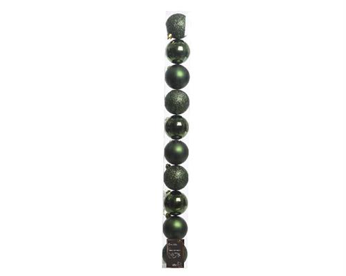 PALLINE DI NATALE VERDE PINO 6 CM CONFEZIONE 10 PZ