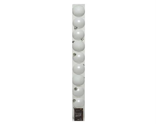 PALLINE DI NATALE BIANCHE 6 CM CONFEZIONE 10 PZ