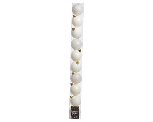 PALLINE DI NATALE BIANCO LANA 6 CM CONFEZIONE 10 PZ