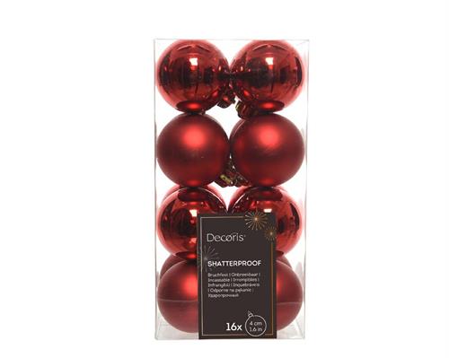 PALLINE NATALIZIE PER ALBERO 40 MM ROSSO 16 PZ