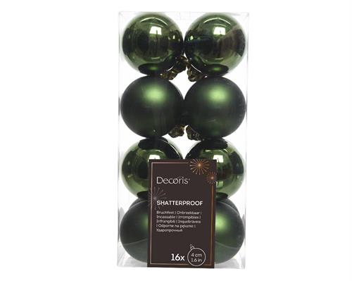 PALLINE DI NATALE VERDE PINO 4 CM CONFEZIONE 16 PZ