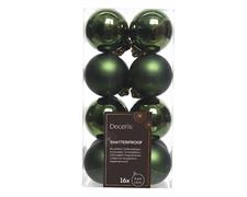 PALLINE DI NATALE VERDE PINO 4 CM CONFEZIONE 16 PZ