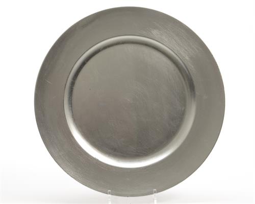 PIATTO IN PVC ARGENTO 42 CM