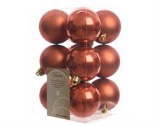 PALLINE DI NATALE ROSSO AUTUNNO 6CM CONFEZIONE 12 PZ
