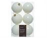 PALLINE DI NATALE BIANCO LANA 8 CM CONFEZIONE 6 PZ