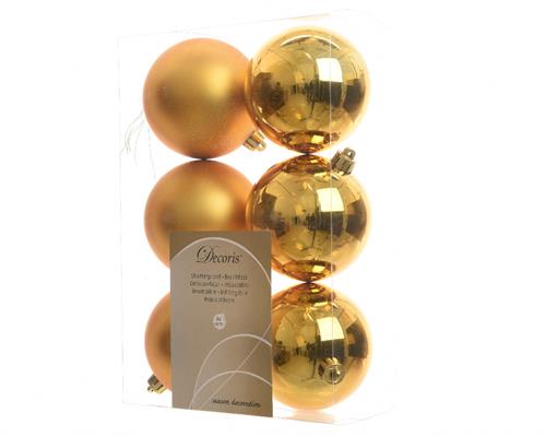 PALLINE DI NATALE GIALLO ORO 8 CM CONFEZIONE 6 PZ