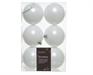 PALLINE DI NATALE BIANCHE 8 CM CONFEZIONE 6 PZ