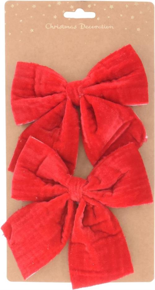 FIOCCO IN VELLUTO ROSSO 15X13 CM 2 PZ