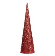 CONO ALBERO ROSSO GLITTER CON STRASS H.61 CM