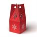 SCATOLA PORTAPANETTONE ROSSA DECORATAE CON MANIGLIE 22X22XH.50CM