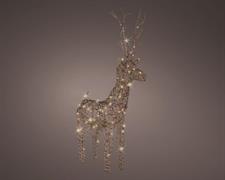 RENNA IN VIMINI LUMINOSA 72 LED LUCE CALDA 45X24X104 CM