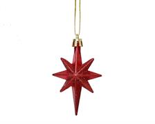 PENDENTE STELLA ROSSO GLITTER 7,8X5,3 CM