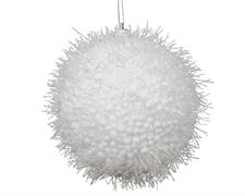 PALLINA DI NATALE IN FOAM BIANCA INNEVATA 10 CM