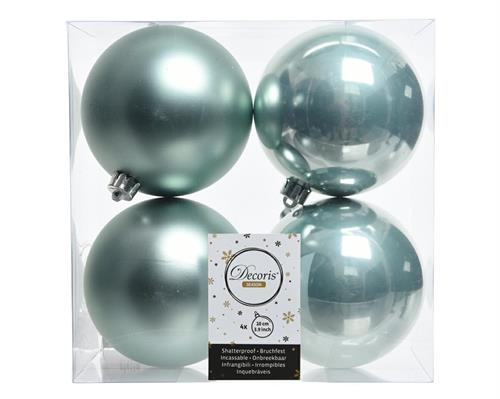 PALLINE DI NATALE EUCALIPTO 10 CM CONFEZIONE 4 PZ