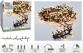 LUCI DI NATALE CLUSTER 1500 LED BIANCO CALDO