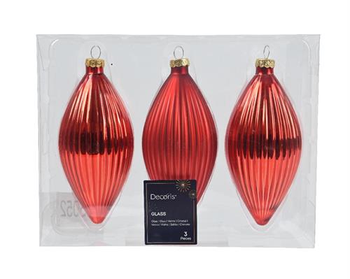PENDENTI FORMA OLIVA ROSSI H.13 CM 3 PZ
