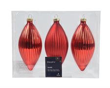 PENDENTI FORMA OLIVA ROSSI H.13 CM 3 PZ