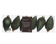 PENDENTI PER ALBERO DI NATALE PIGNA VERDE PINO BOX DA 6 8 CM