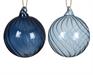 PALLINA DI NATALE IN VETRO TRASPARENTE BLU