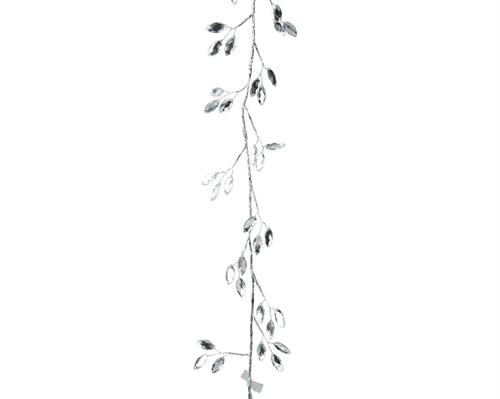 GHIRLANDA CON FOGLIE ARGENTO 120 CM