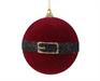 PALLINA DI NATALE VELLUTO ROSSO CINTURA BABBO NATALE 8 CM