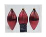 PENDENTI IN VETRO FORMA OLIVA BORDEAUX H.13 CM 3 PZ