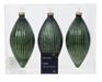 PENDENTI IN VETRO FORMA OLIVA VERDE H.13 CM 3 PZ