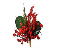 RAMETTO CON BACCHE ROSSE H.25 CM