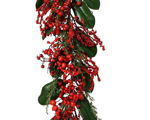 GHIRLANDA DI BACCHE ROSSE 180 CM