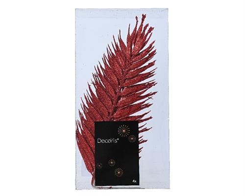 FOGLIA ROSSO GLITTER H.42 X 15 CM