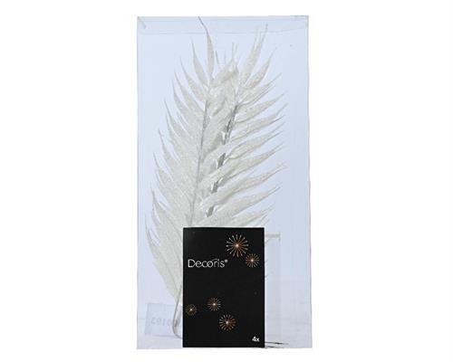 FOGLIA BIANCO INVERNO GLITTER 4 PZ H.42X15 CM