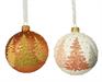 PALLINA DI NATALE IN VETRO CON DECORO ALBERI 8 CM 1 PZ ASSORTITO