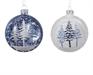 PALLINA DI NATALE IN VETRO DECORO ALBERI INNEVATI 8 CM ASSORTITA