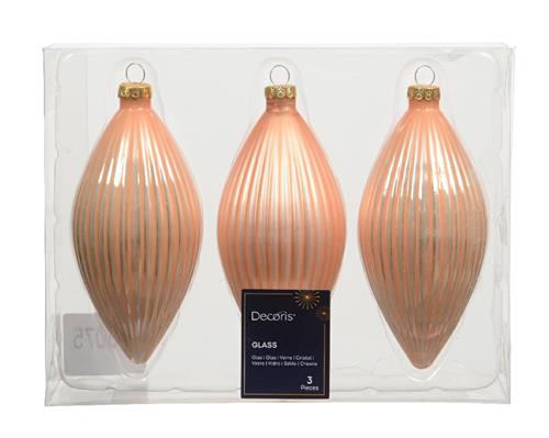 PENDENTI IN VETRO PESCA H.13X6 CM 3 PZ