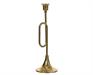 CANDELABRO FORMA TROMBA IN ALLUMINIO ORO H.34X12 CM
