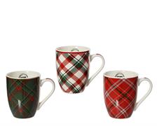 TAZZA MUG NATALIZIA DECORO SCOZZESE H.10X8 CM 1 PZ ASSORTITO