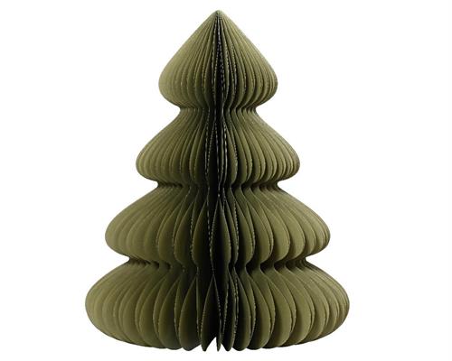 DECORAZIONE ALBERO DI NATALE IN CARTA NIDO D'APE VERDE H.60X48CM
