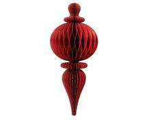 PENDENTE ORNAMENTO IN CARTA NIDO D'APE ROSSO GLITTER H.34X80 CM