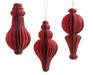 PENDENTE ORNAMENTO IN CARTA NIDO D'APE ROSSO GLITTER H.12X5,5CM