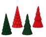 ALBERO DI NATALE IN POLISTIROLO FLOCCATO VERDE / ROSSO 30,6X17CM