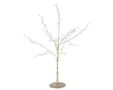 ALBERO CON RAMETTO ORO E PERLINE ACRILICHE H.60X30 CM