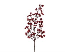 RAMO CON BACCHE ROSSO GLITTER H.68 CM