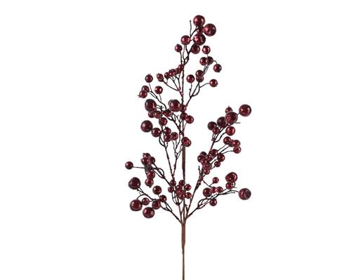 RAMO CON BACCHE BORDEAUX GLITTER H.68 CM