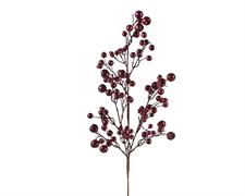RAMO CON BACCHE BORDEAUX GLITTER H.68 CM