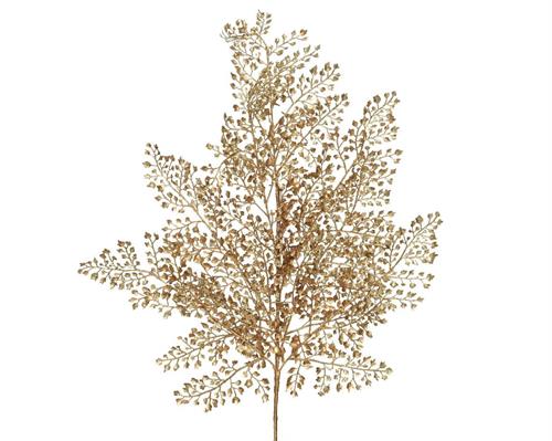 RAMO IN PLASTICA CON FOGLIOLINE ORO H.68 CM
