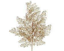 RAMO IN PLASTICA CON FOGLIOLINE ORO H.68 CM