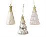 PENDENTE ALBERO ROSA IN VETRO CON STELLA GLITTER ORO H.12,6 CM A